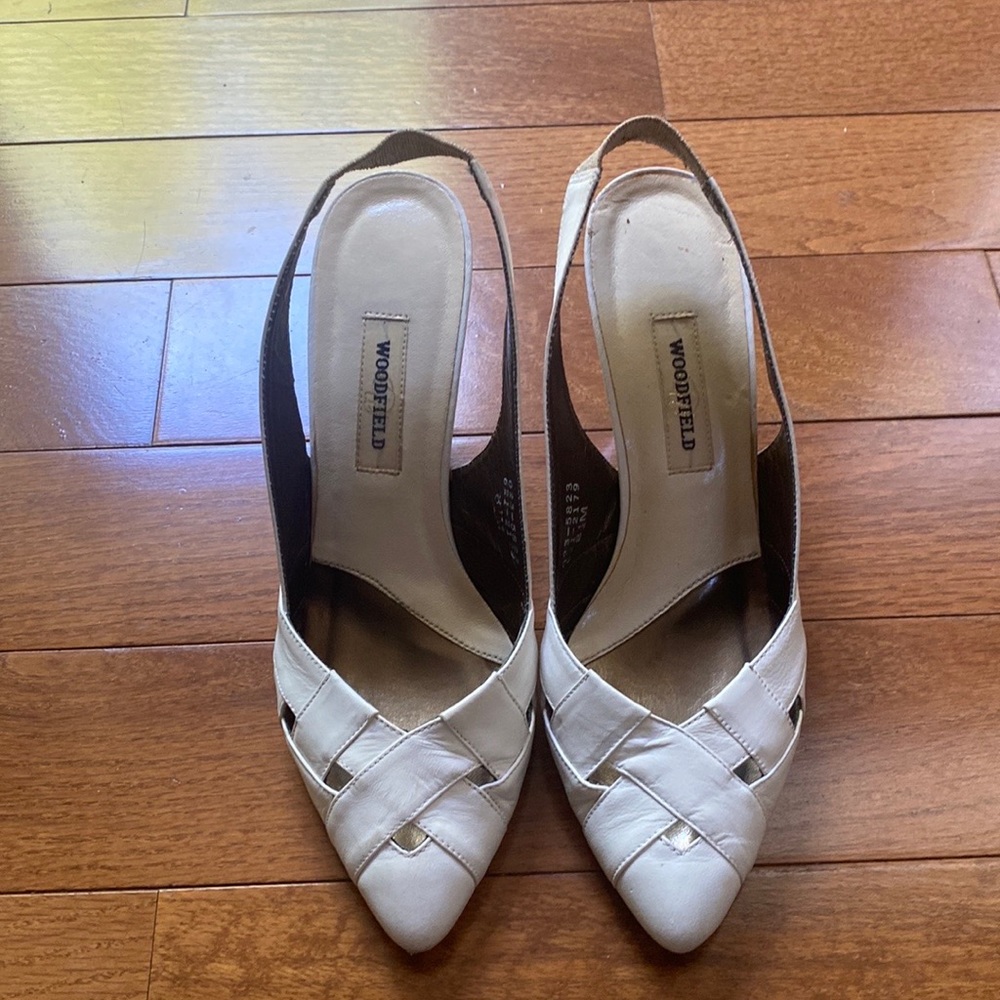 Women’s White Sling-back heels